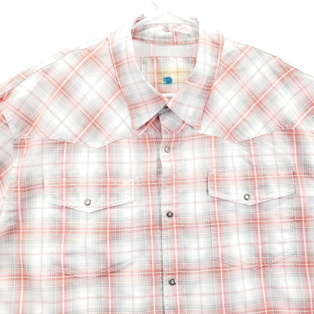 Magellan Shirt Mens XL Red White Plaid Snap Western Long Sleeve Outdoors - Picture 4 of 12